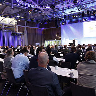 EPTS - Auditorium Image facing stage. Jürgen Fleischer is talking